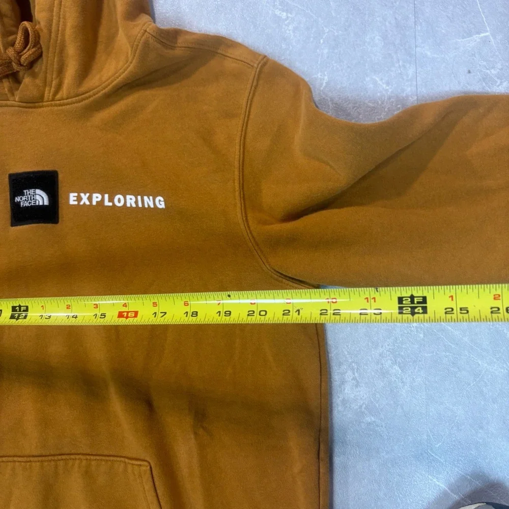 The North Face Mens Never Stop Exploring Box Logo Hoodie Mustard Yellow Medium